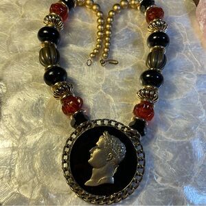 Vintage Napoleon Pendant Chunky Statement Necklace